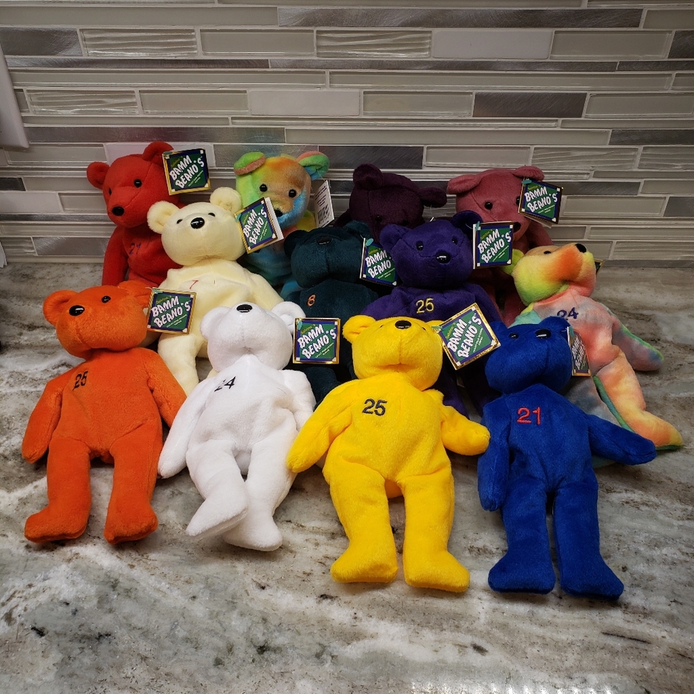 COMPLETE Set of 12 Bamm Beano's Bears 1998 with tags by Salvino
